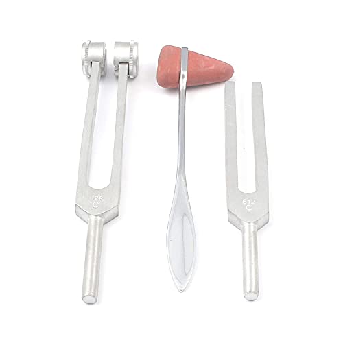 G.S Set of 3 PCS Aluminum Sensory Tuning Forks C 128 512  Taylor Percussion Hammer Mallet