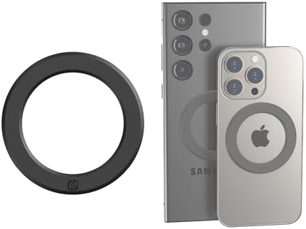 Scosche MPLTMSPCH2-BP0 MagicRingTM Magnetic Adapter Ring for MagSafe Phone Mount, Accessories and Wireless Charging, Universal Metal Sticker Compatible with iPhone, Galaxy and Android Smartphone
