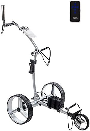 Electric Golf Push Cart with Remote Control Up to 36 Hole & 1500 Life Cycle Lithium Battery Twin Motors Lightweight