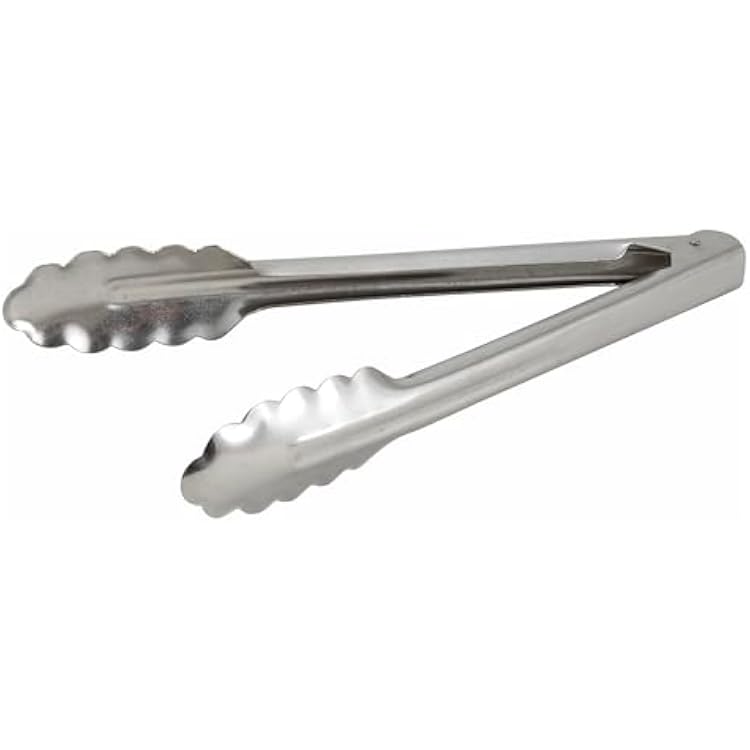 Winco 9 Stainless Steel Utility Tongs, Heavyweight