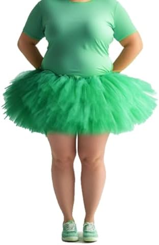 Shihanee 5 Layers Plus Size Tutu Skirt Women Adult Classic Elastic Halloween Tutu Tulle Skirt Short Lady 80s Dance