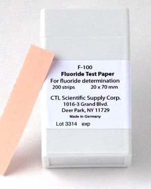 F-100, Fluoride Test Paper, Box of 200 Strips