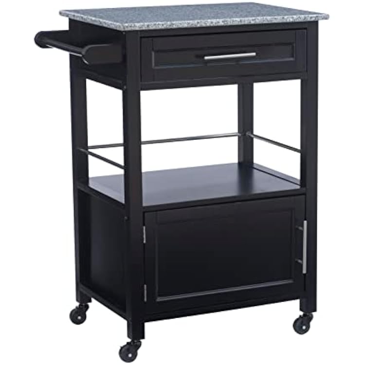 Linon Cayden Black Kitchen Cart,