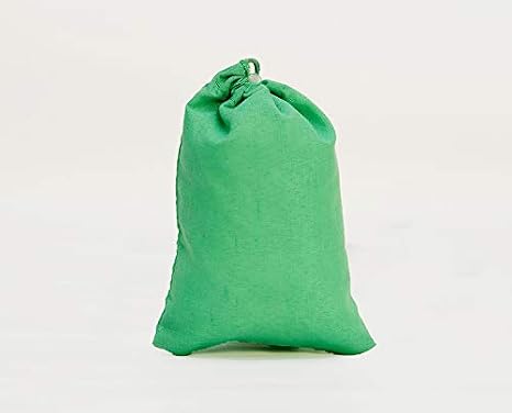 Green Cotton Christmas Drawstring Bags 145 GSM, (3x5 in 12 pcs) Kitchen & Grocery and herb Storage, Eco-Friendly, green gift bags Small Christmas Gift Bags, Christmas Treat Bags