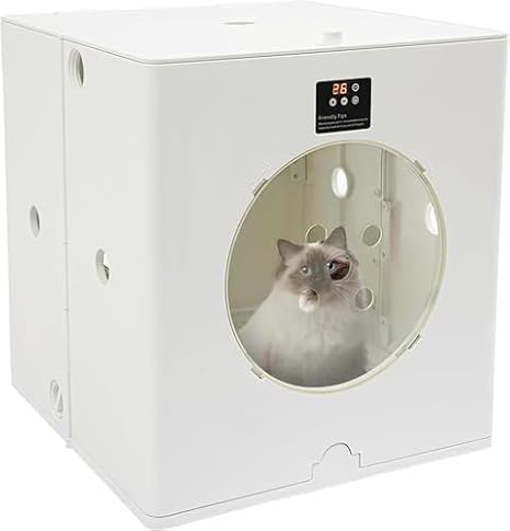 Pet Dryer Box, 88L Folding Dryer with Adjustable Temperature and Timer, 360° Efficient for Cats and Small Dogs