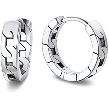 Bandmax 925 Sterling Silver Black Huggie Hoop Earrings 10mm Small Ear Hoops Hypoallergenic Silver Cartilage Piercing Jewelry Gift for Women Men