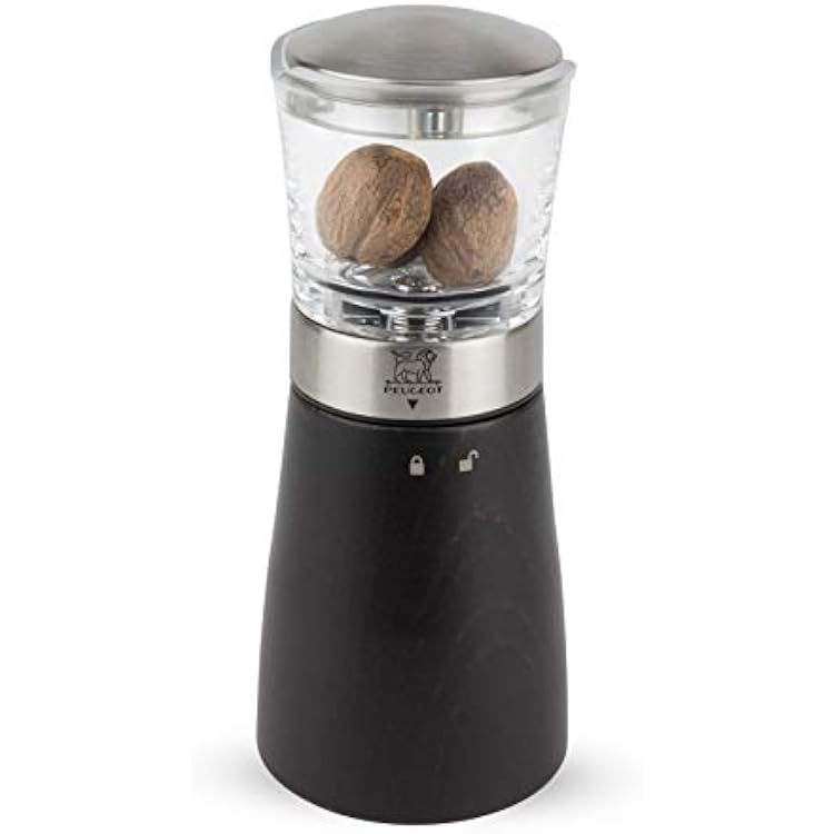 Peugeot - Madras Manual Nutmeg Mill - Spice Grinder - Stainless Steel, Acrylic & Beechwood, Chocolate