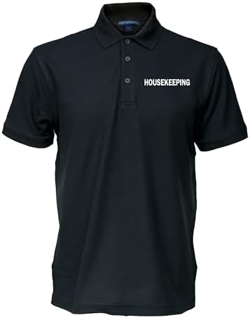 Smart People Clothing Housekeeping Easy Care Polo Shirt with Screen Print Letters, Employee Polo, Staff Shirt.