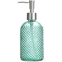 Soap Pump Dispenser 400ml Glass Liquid Soap Dispenser Transparent Lotion Liquid Soap Bottle Portable Bathroom Kitchen Accessories, for Home Kitchen Bathroom Hotel Bottles Dispenser (Color : B)