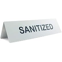 NapTags 8" x 2" Two Sided Table Tent Signs, 5 Pack (Sanitized)
