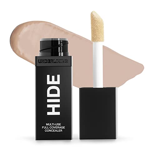 HIDE Liquid Concealer, Medium to Full Coverage Concealer for Blemishes, Under Eye Dark Circles & Scars, Oil Free Concealer, Porcelain See Shade Finder, 0.5 fl oz