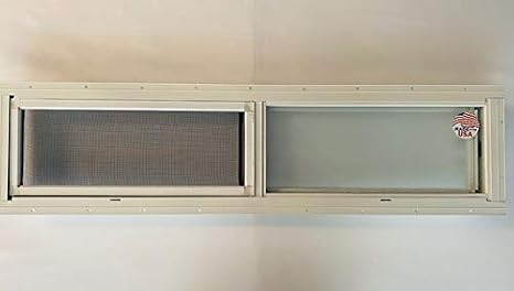 Mobile Home Window 36" x 8" Horizontal Slider White Aluminum Obscured Glass