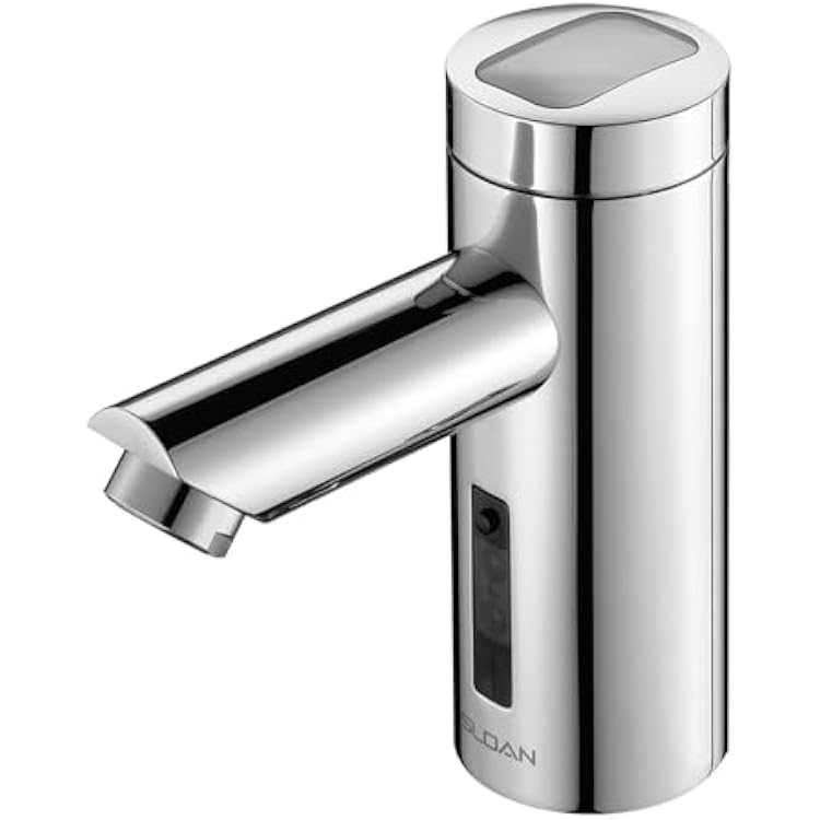 Sloan Optima EAF-275 Sensor Activated Solar Touch-Free Faucet, Commercial Grade with Mounting Hardware - 0.5GPM Solar Powered, Deck-Mounted Mid Body, Polished Chrome Finish, 3335016