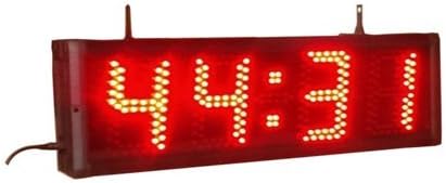 Red Color Double Sided Large LED Wall Clock 5" High 4 Digits LED Digital Clock with Countdown/up Function Support 12/24 Hour Display Ultra Brightness