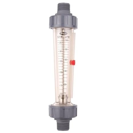 Dwyer Polycarbonate Flowmeter, LFME-13-F2, 2-20 GPM (8-80 LPM) Water, 1" MNPT, 316 SS Float.