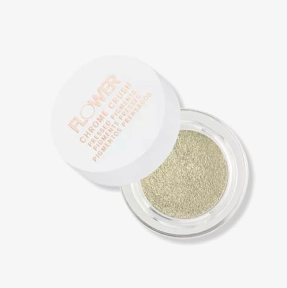 Flower Beauty by Drew Barrymore Chrome Crush Eyeshadow - Gel Powder + Buildable Formula - Shimmer + Glitter - Eyeshadow Topper (Jade)