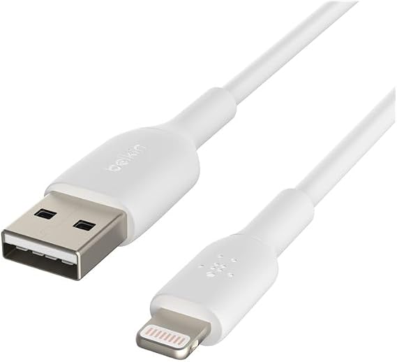 Belkin Lightning Cable (Boost Charge Lightning to USB Cable for iPhone, iPad, AirPods) MFi Certified iPhone Charging Cable (1 m, White