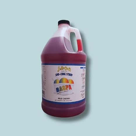 Jell-Craft Wild Cherry (sour cherry) Snow Cone Syrup, 1 Gallon Raspa - Great for frozen drinks, punch, slushie, snow cones, ice cream topping or aguas frescas