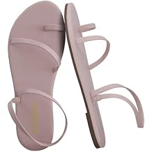 CUSHIONAIRE CHAI Flat Strappy Sandals for Women, Comfortable Dressy Summer Slip-On Sandal with Memory Foam