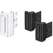 EverPlus Buy Two Save More - Home Security Door Lock Black-2 Pack + Home Security Door Reinforcement Lock White