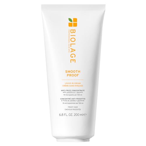 Biolage Smooth Proof Leave-In Cream - Frizz Control & Manageability, Anti-Frizz Leave-In, Infused with micro-dosed with Camellia Oil & Glycerin, Vegan & Paraben-Free
