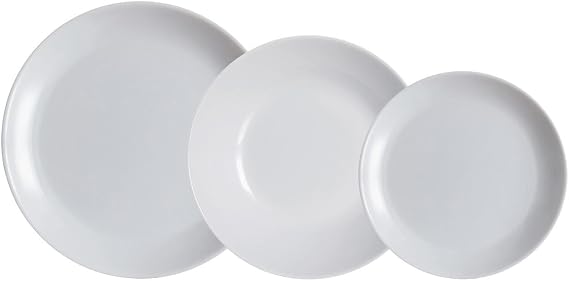 Luminarc 736649 Arc Diwali Dinner Set, Opal,Grey,18-Piece