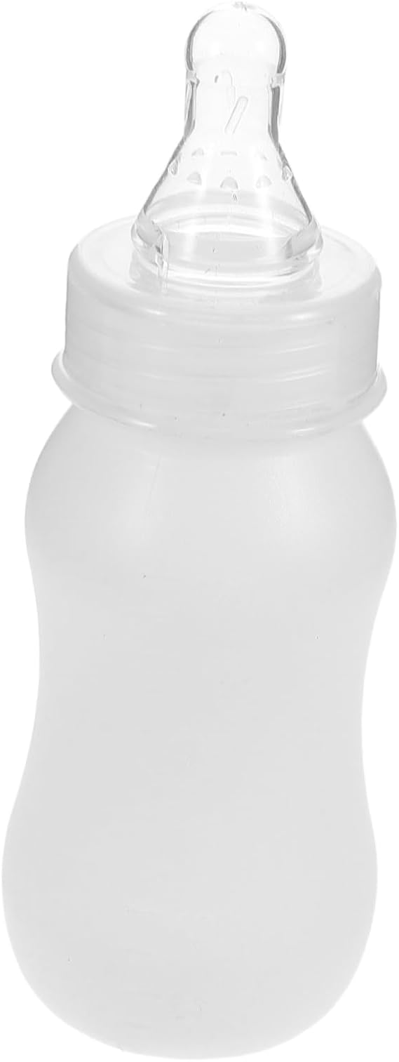 White Plastic 120ml Animal Feeder Bottle with Nipple for Calf