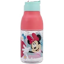 Minnie Characters Reusable Double Opening Sipper Ecozen Bottle 420ml Non-Drip Stopper with Built in Straw (Minnie)