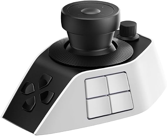 XP-Pen XPPen Pilot Pro Wireless Editing Console, Programmable Bluetooth 5.3 Macro Controller with Joystick & Tri-Rotary, 24H Battery for DaVinci Resolve, Premiere Pro, Photoshop (Mac/PC) | Programmable Joystick & Dials for DaVinci Resolve, Premiere Pro, Photoshop, Mac, PC, 24H Battery, Designed for Editors