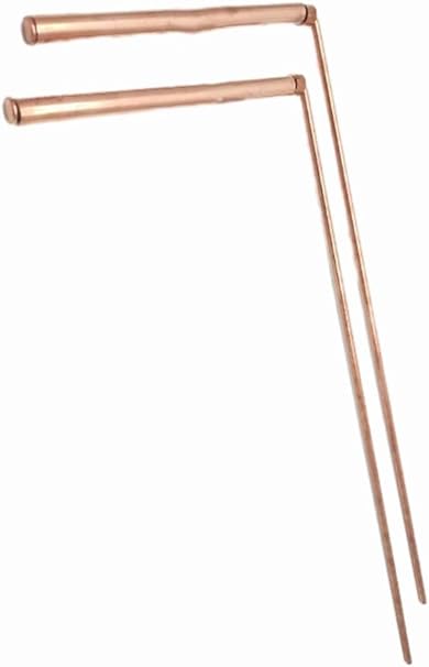 StarRing 2 Pack Copper Dowsing Rods For Water Treasure Hand Finding Tools, 99.9% Copper Detector Rod, Water Divining Rods Detector Rod (Single head - flat bead)