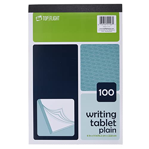Top Flight Writing Tablet, Unruled, White, 100 Sheets 4701024