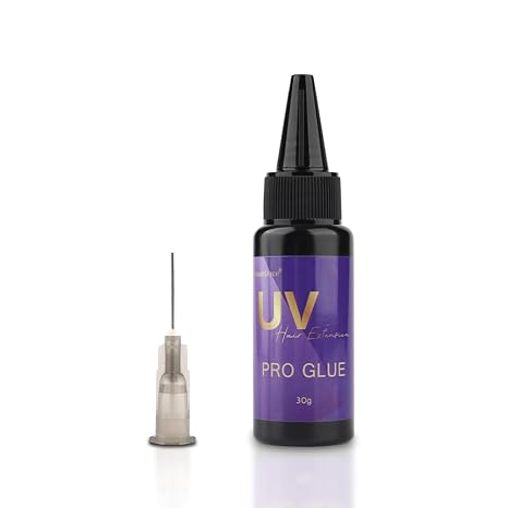 Invisible Hair Extension Glue for UV Extension Kit 30g UVHair Extension Glue Black Color Waterproof Seamless Fast Drying Resin Hair Adhesive Lamp Invisible Extension System