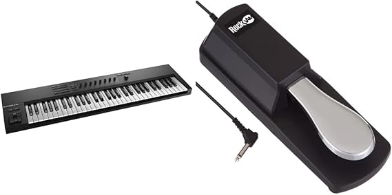 Native Instruments Komplete Kontrol A61 Controller Keyboard and RockJam Universal Sustain Pedal Bundle