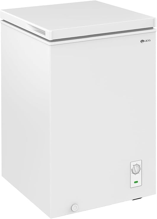KEG 3.5 cu ft Top Chest Freezer with Adjustable Thermostat and Removable Storage Basket, Freezing Machine for Home and Kitchen