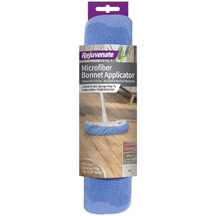 Rejuvenate Microfiber Bonnet Applicator, 1 Count, Converts Any Sponge Mop To A Reusable Microfiber Mop