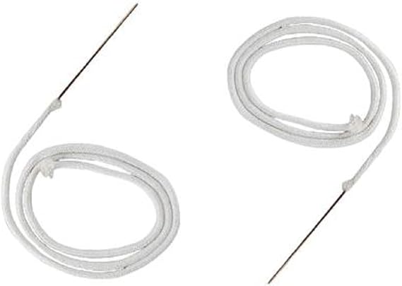 Generic 2 pcs Replacement Kerosene Lighter Consumables Wick Cotton Core with Guiding Needle Accessories Suitable for Most Brands of Kerosene Lighter, White
