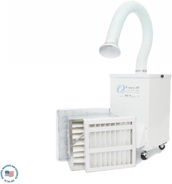 Extract-All Compact Dust & Smoke Extractor - 350 CFM, Portable Dust Remover with Suction Hose for Wire Stripping, Jewelry Buffing, Sanding, Dental Grinding, Welding