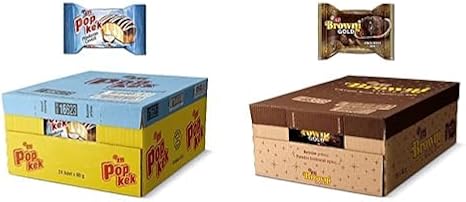 Meat Popcake Coconut Cake 60 g x 24 Pieces and Meat Browni Gold Chocolate Sauce Cake 45 g x 24 Pieces