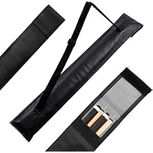 1Pcs Pool Cue Case - 31" Long Soft Leather Pool Stick Case - Holds 2 Butt and 2 Shaft - Sturdy Billiard Cue Bag with Shoulder Strap Handle, Billiard Stick Bag for Men and Women