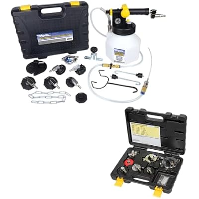 Mityvac MVB1050 Hydraulic Brake Service Kit, MV7840 Air-Operated Pressure Bleeder with 2.5 Quart Reservoir, MVA575 Flex Hose, MVA6855 Master Cylinder Cap Adapter Set, Hybrid and EV Compatible