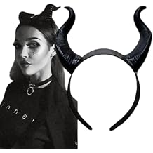 Sheep Horn Floral Hair Band Gothic Headband Headwear For Halloween Cosplay Photo Props