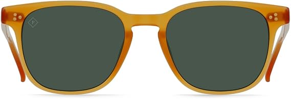 RAEN - Alvez - Mens Lightweight Square Sunglasses UV Protection - Honey/Green Polarized Lens (Size 50 MM) - Polarized Lenses
