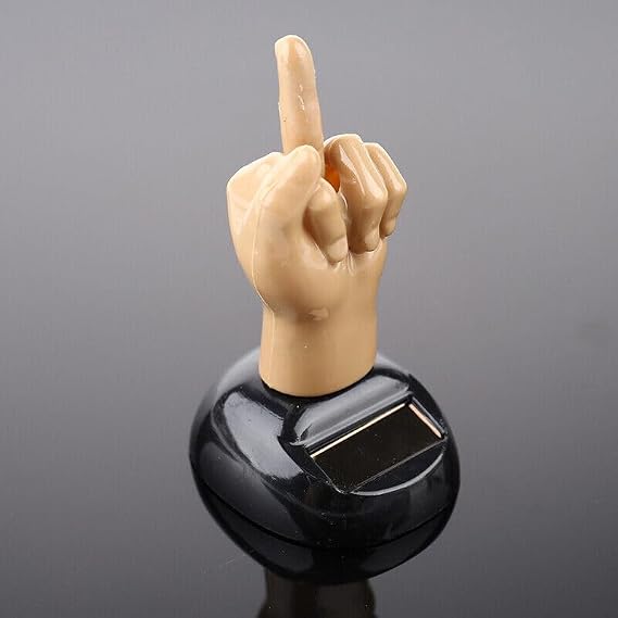 Solar Powered Mid Finger Shaking Duck Figurine, Dashboard Bobbleheads, Novelty Solar Dancing Figurines, Children's Solar Power Kits, Unisex Adult