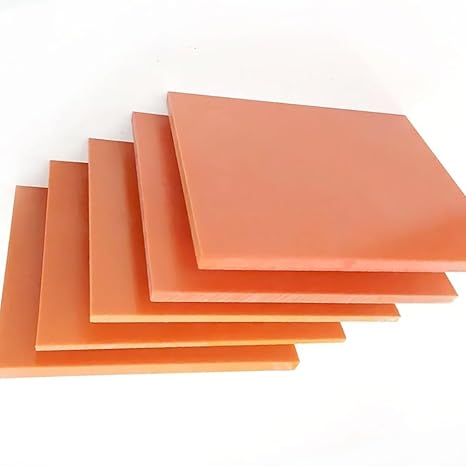 Bakelite Phenolic Resin Board, CNC Insulating Board Thickness 2-20mm, Orange 15cmx10cm(Thickness 6mm 3pcs)