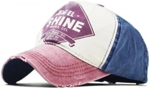 Jewel Shine Model Vintage Baseball Cap, Navy Blue White Burgundy Color, Vintage Worn Look, Cotton, Hat, Cap, Hat
