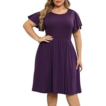 Nemidor Women's Plus Size Dress Vintage Party Midi Casual Summer Fit and Flare Dress with Pocket NEM212