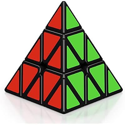 Roxenda Pyramid Speed Cube, 3x3x3 Qiming Pyramid Speed Cube Triangle Cube Puzzle Magic Cube Black