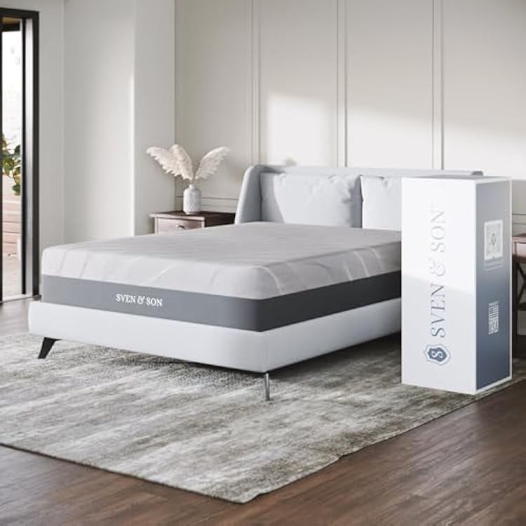 Sven & Son Gel Memory Foam Mattress, Premium Materials, CertiPUR-US Certified Foam, Fiberglass-Free, Made in the USA, 10 inch Firm - Queen