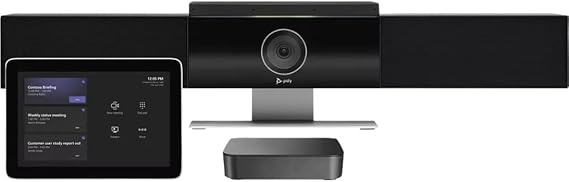 Poly Studio Small/Medium Room Kit for Poly PC Room Solution - Poly Studio Video Bar & Poly GC8 Touch Controller - Automatic Camera Framing - 4K Display - Noise Blocking Technologies - PC Not Included