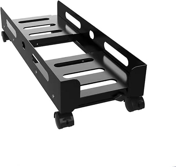 Desktop Pc Tower CPU Bracket Desktop Computer Bracket Mobile Office Home Cooling Rack Chassis Heightening Telescopic Bracket PC Stand Base(Black)